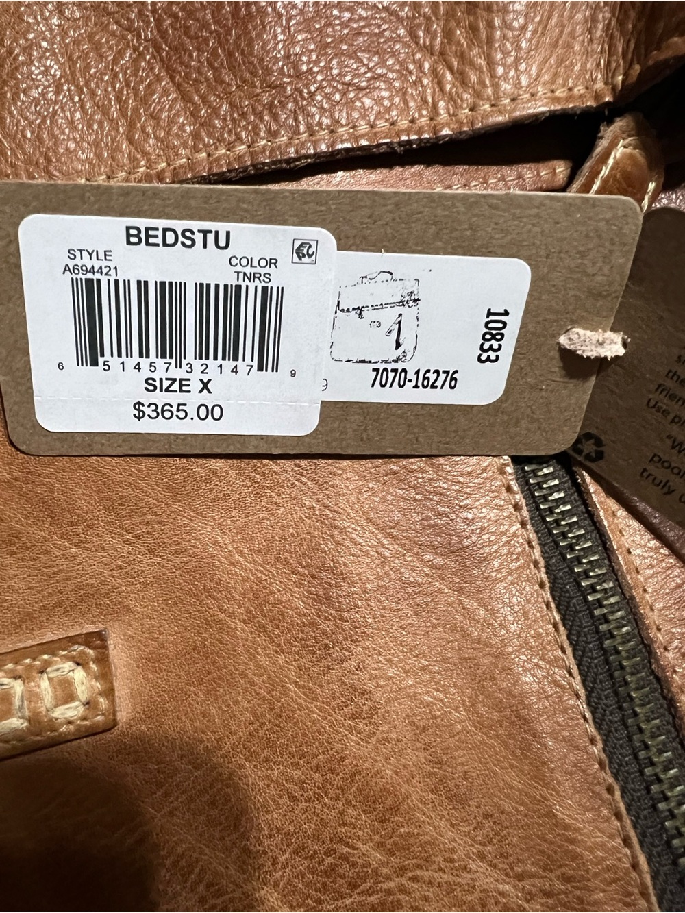 Bed Stu Leather Howie Flapover Leather Backpack Tan Rustic Retail $365 NWT - Picture 3 of 7